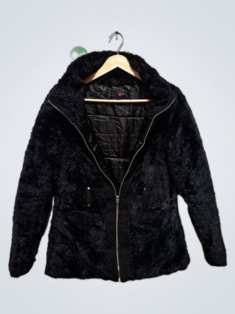 IZ ONE Girl Black Faux Fur Jacket