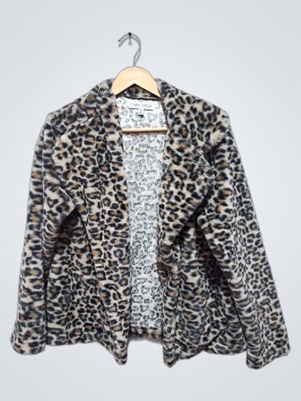 Inner Circle Leopard Print Faux Fur Jacket