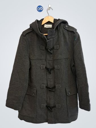 TOPMAN Men's Grey Duffle Coat
