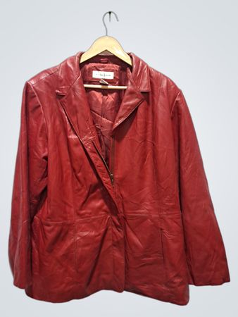Preston & York Red Leather Blazer