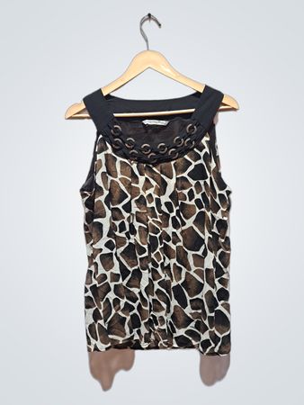Signature by Perry Ellis ärmelloses Top mit Giraffenmuster