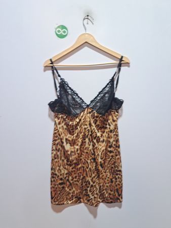 Leoprint-Spitzenbesatz-Cami