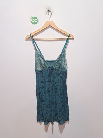 Teal florale Spitzen-Chemise