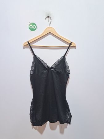 Schwarzer Spitzenbesatz-Cami