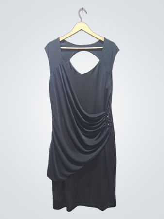 Cozn et confiture Black Kleid mit gerafften Details