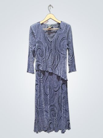 Connected Apparel Kleid mit blauem Wirbelmuster
