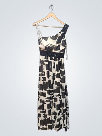 Max and Cleo One Shoulder Abstract Print Maxi Dress
