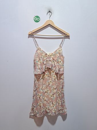 Peach Love California Floral Ruffle Camisole Dress