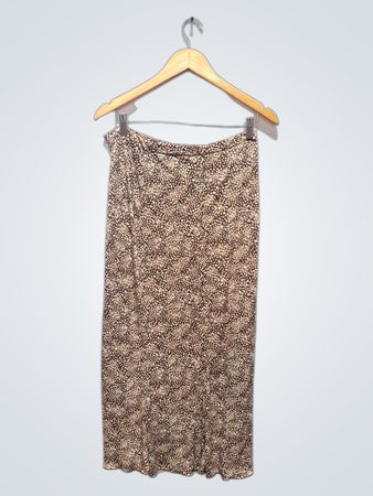 New York & Company Brown Print Midirock