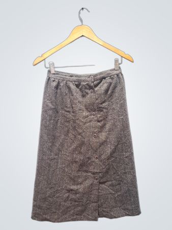 Brian David Damen Tweed-Rock mit Knopfleiste vorne