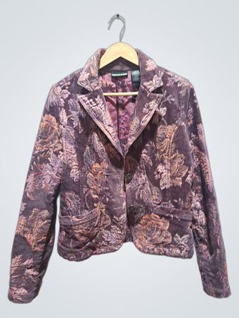 DKNY Jeans Floral Velvet Blazer