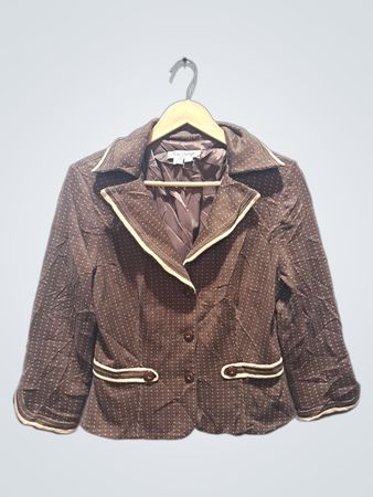 Kay Unger New York Women's Brown Polka Dot Blazer Size 10