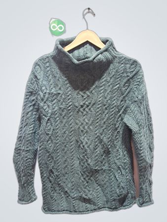 Aran Sweater Market 100% Soft Merino Wool Rollkragenpullover
