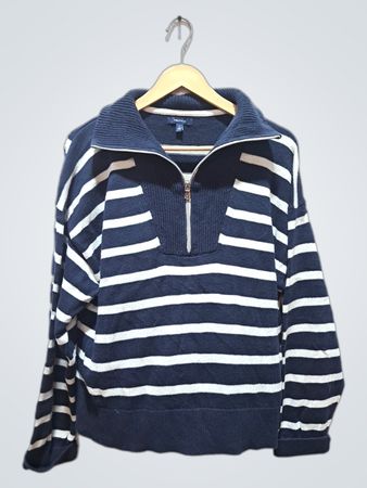 Nautica Gestreifter Half-Zip-Pullover