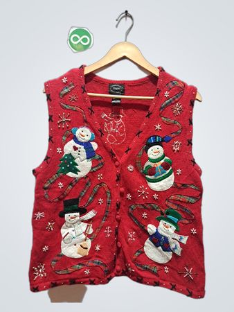 Roter Schneemann Weihnachtsweste