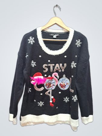 United States Sweaters „Stay Cool“ Flamingo-Weihnachtspullover