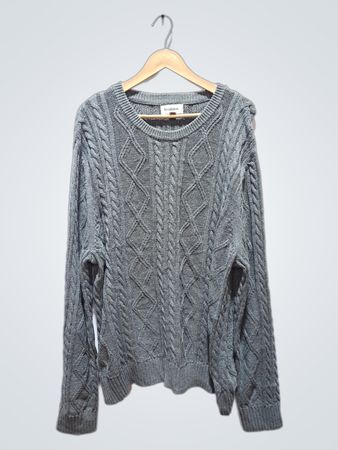 Goodfellow & Co. Herren Pullover mit Zopfmuster und Rundhalsausschnitt
