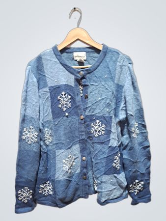 Breckenridge Blue Snowflake Cardigan