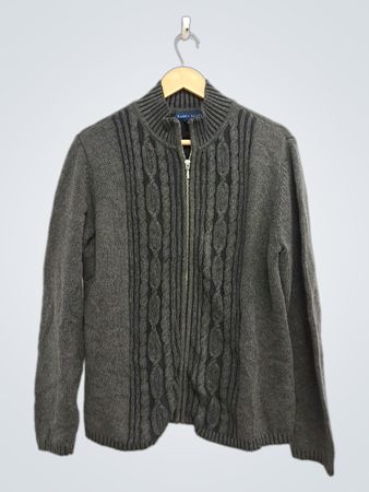 Karen Scott Reißverschluss Pullover mit Zopfmuster