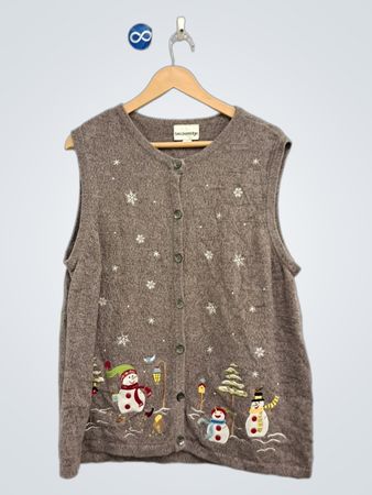 Breckenridge Damensweater mit Schneemann und Weihnachtsmotiv Weste