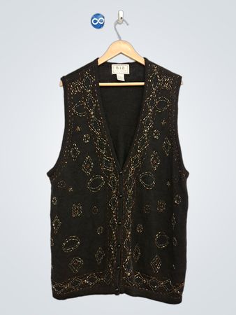 B.I.B. S.M.L. Sports schwarze Weste mit Perlenbesatz
