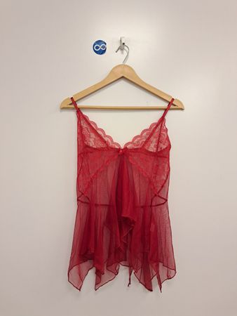 Rote Spitzen-Babydoll-Unterwäsche