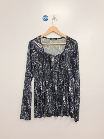 Paisley-Print Langarmshirt