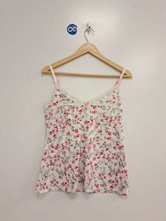 Spitzen-Trägertop mit Blumenmuster
