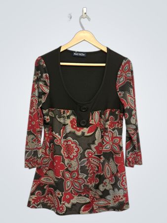 RIO SUD COLLECTION MODE Schwarzes und rotes Floralprint-Oberteil