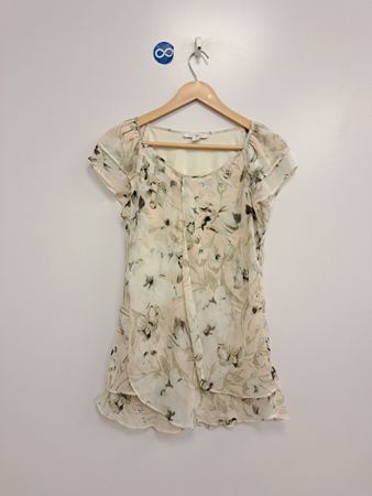 TOZ&SALI Damen Bluse mit floralem Muster und transparentem Stoff