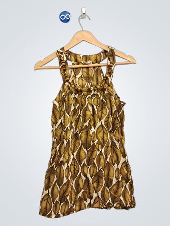 Leaf Print Neckholder-Oberteil