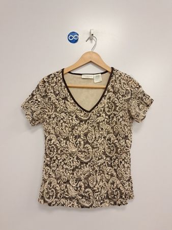 Worthington Damen T-Shirt mit V-Ausschnitt und kurzen Ärmeln