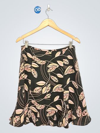LOFT Petites schwarzer Midirock mit floralem Muster