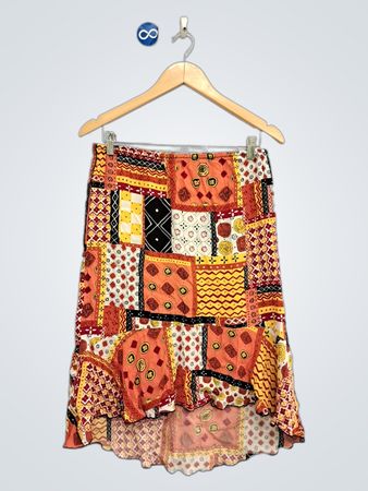 JOHNPAULRICHARD Uniform Patchwork Midirock