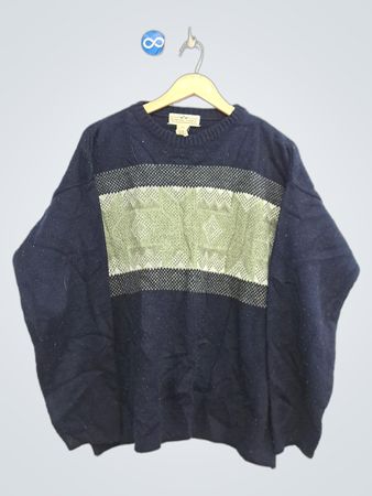 NATURAL ISSUE Navy Blue Gestreifter Strickpullover