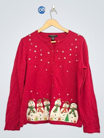 DESIGNERS ORIGINALS Damen Roter Schneemann Cardigan