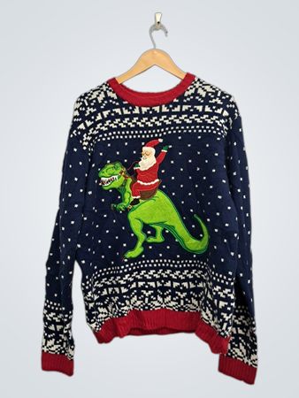 Blizzard Bay Santa reitet Dinosaurier hässlicher Weihnachts-Pullover
