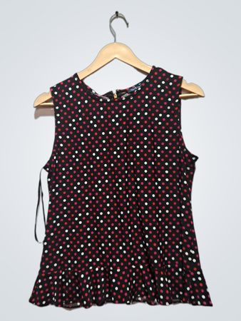 Tommy Hilfiger ärmelloses Tupfen-Peplum-Oberteil