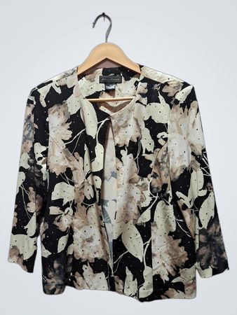 Jessica Howard Damen-Blazer mit floralem Druck und offenem Vorderteil
