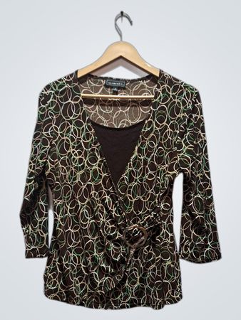 Elementz Brown gemusterte Bluse