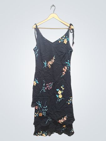 Evan-Picone Damen schwarzes Kleid mit floralem Print