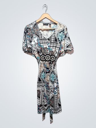 NINA LEONARD Damenkleid mit Print und Gürtel