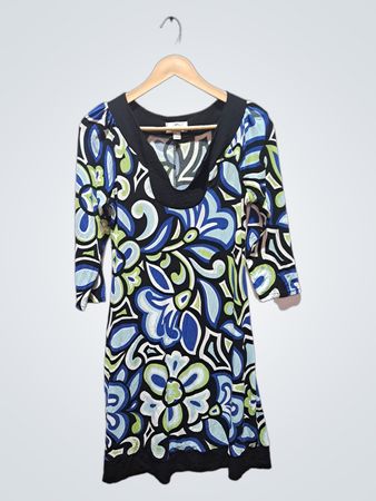 Süßes Damenkleid mit 3/4-Ärmeln und Print
