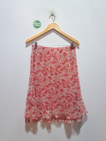 Cato Damen Rock mit rotem Blumenmuster Größe M
