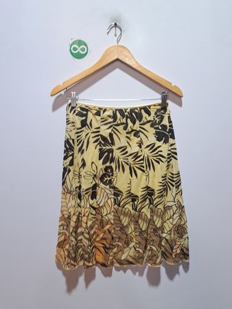 Olsen Europe Damen Rock mit gelbem Blumenmuster