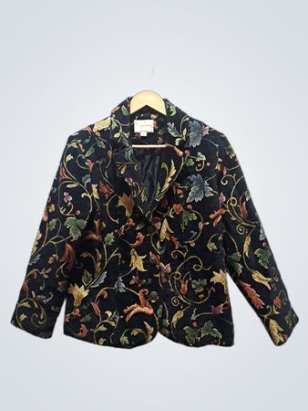 Blazer jacquard floral negro Erin London