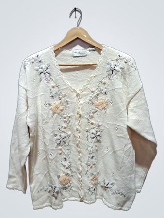 CAROLYN TAYLOR FOR BY DESIGN Bestickte Strickjacke