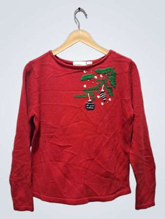 Liz Claiborne roter Weihnachtsschmuck Christbaumanhänger Pullover