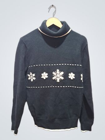 Sonoma Life:Style Schwarzer Rollkragenpullover mit Schneeflocken