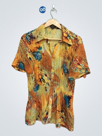 PIANO Damen Bluse mit kurzen Ärmeln und Kragen